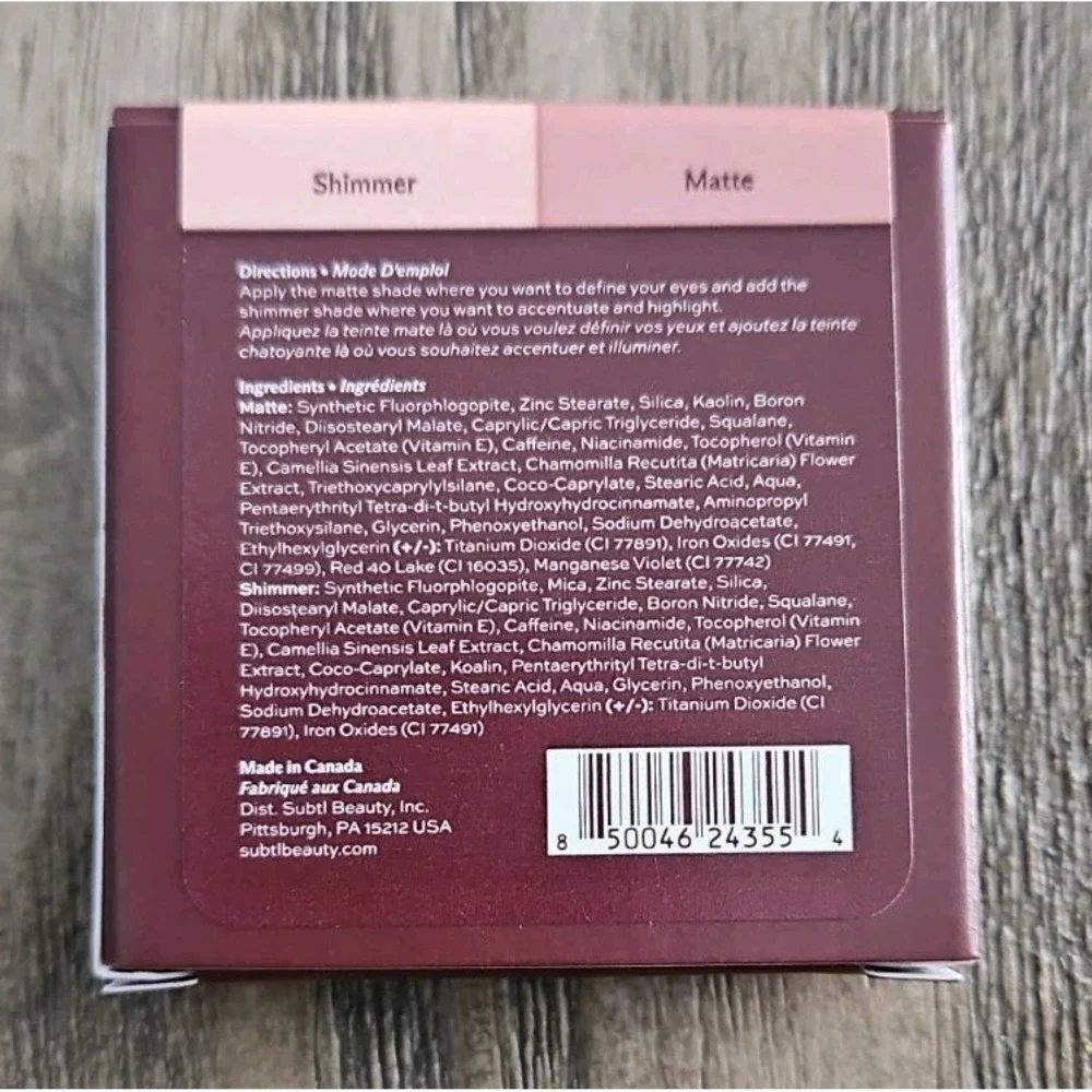 SUBTL Eyeshadow Duo - Jelly Pinky Brown Matte & Pinky White Shimmer